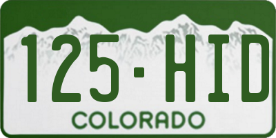 CO license plate 125HID