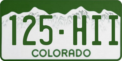 CO license plate 125HII