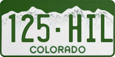 CO license plate 125HIL