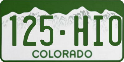 CO license plate 125HIO