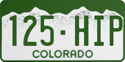 CO license plate 125HIP