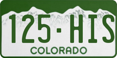 CO license plate 125HIS