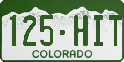 CO license plate 125HIT
