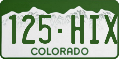 CO license plate 125HIX
