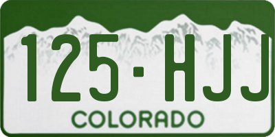 CO license plate 125HJJ