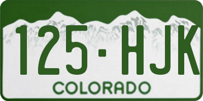 CO license plate 125HJK