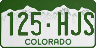 CO license plate 125HJS