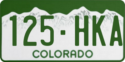 CO license plate 125HKA