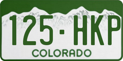 CO license plate 125HKP