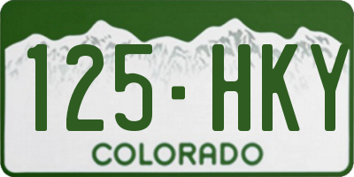 CO license plate 125HKY