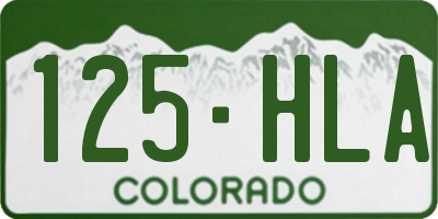 CO license plate 125HLA