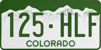 CO license plate 125HLF