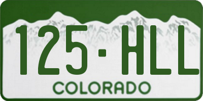 CO license plate 125HLL