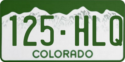 CO license plate 125HLQ