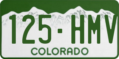 CO license plate 125HMV
