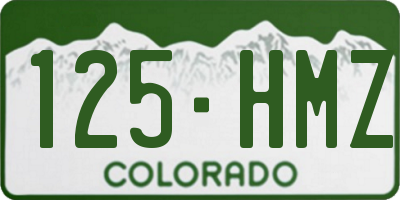 CO license plate 125HMZ