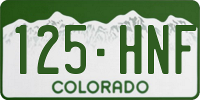 CO license plate 125HNF