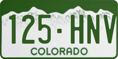 CO license plate 125HNV