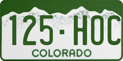 CO license plate 125HOC
