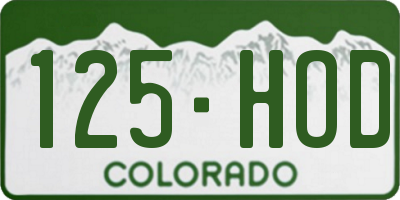CO license plate 125HOD