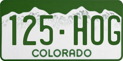 CO license plate 125HOG