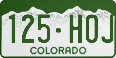 CO license plate 125HOJ