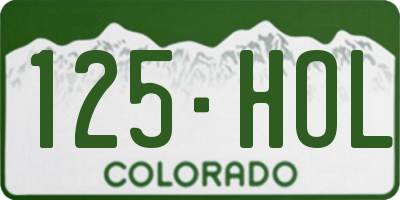CO license plate 125HOL