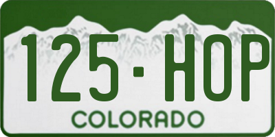 CO license plate 125HOP