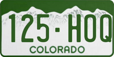 CO license plate 125HOQ