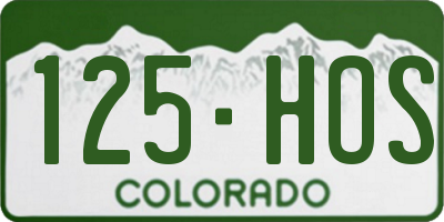 CO license plate 125HOS