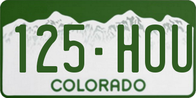 CO license plate 125HOU