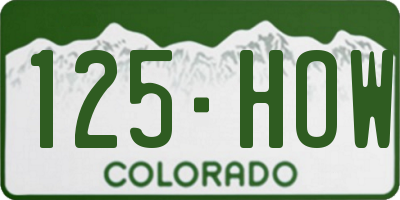 CO license plate 125HOW