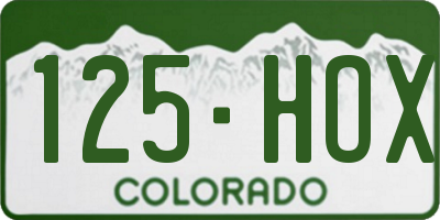 CO license plate 125HOX