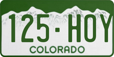 CO license plate 125HOY