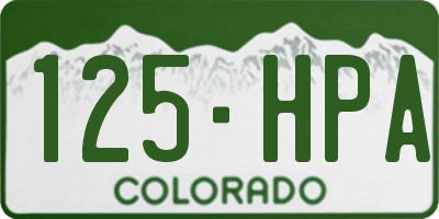 CO license plate 125HPA