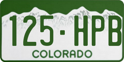 CO license plate 125HPB