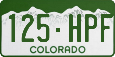 CO license plate 125HPF