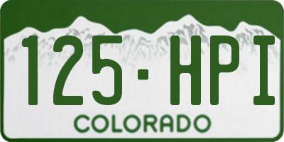 CO license plate 125HPI