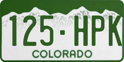 CO license plate 125HPK