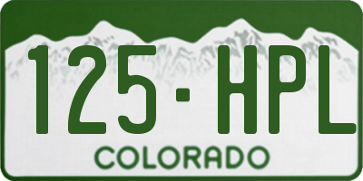 CO license plate 125HPL