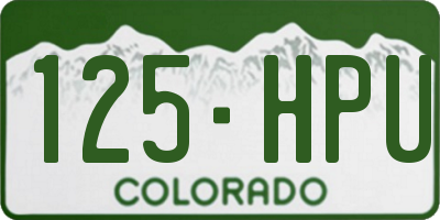CO license plate 125HPU