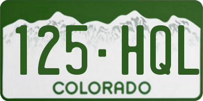 CO license plate 125HQL
