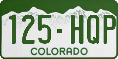 CO license plate 125HQP