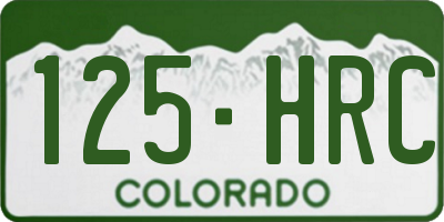 CO license plate 125HRC