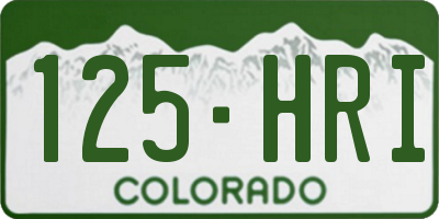 CO license plate 125HRI