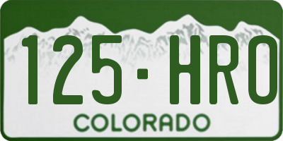 CO license plate 125HRO