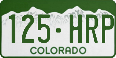 CO license plate 125HRP