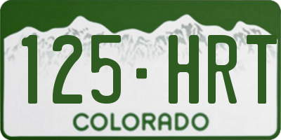CO license plate 125HRT