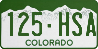 CO license plate 125HSA