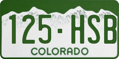 CO license plate 125HSB